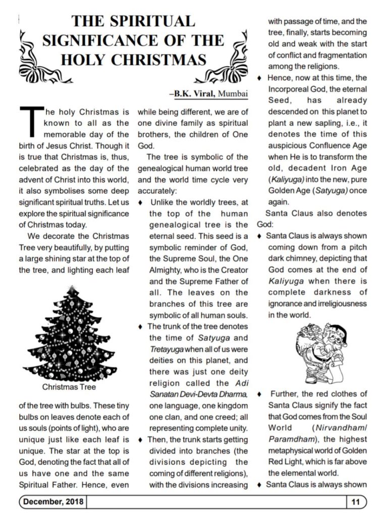 Spiritual Significance of Christmas article - Page 1/2