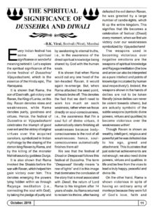 The Spiritual Significance of Dussehra and Diwali - Page 1/3